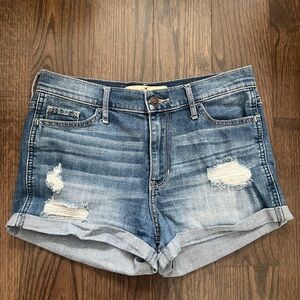Hollister Blue Distressed Jean Shorts